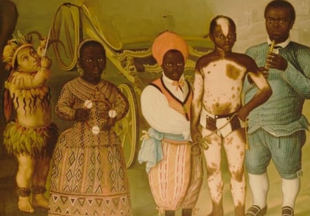 Historic illustration of enslaved African children