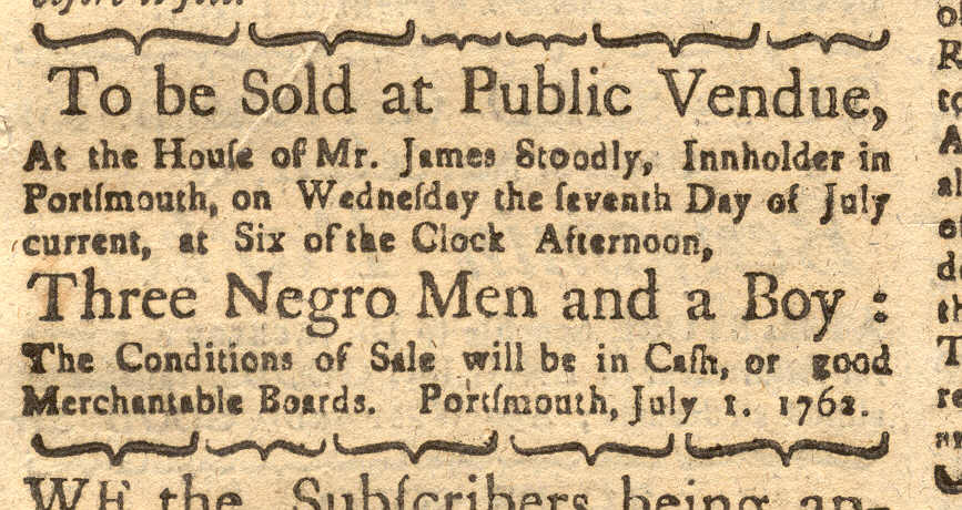 to be sold at public venue, three negro men and a boy