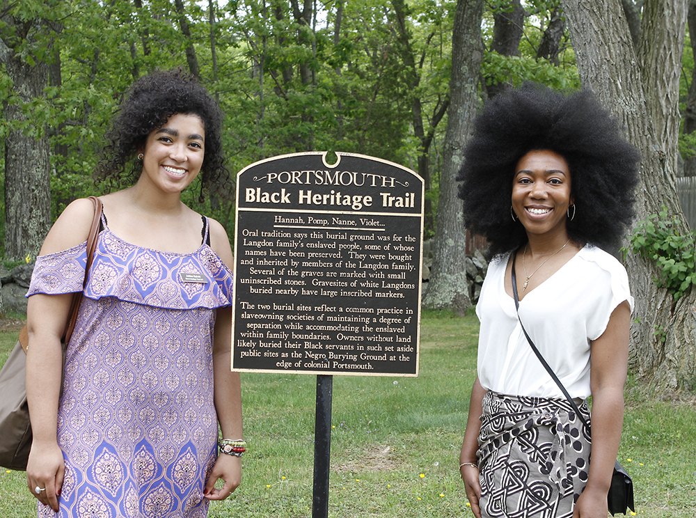 Jubilee Byfield and visiting public historian Elon Cook Lee, Langdon Slave Burial Ground