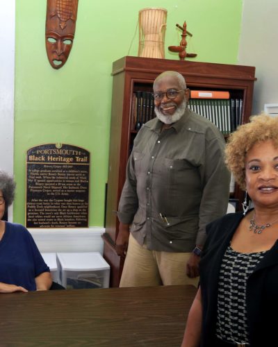 Valerie Cunningham, Rev. Thompson, and Jerrianne Boggis